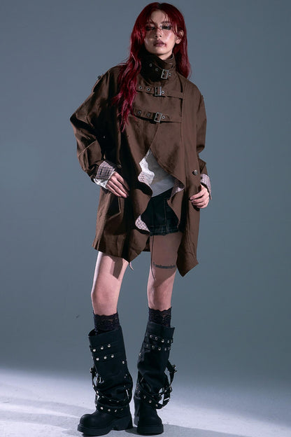 Vintage Check Wavy Edge Trench Coat