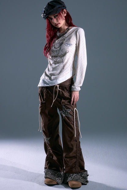 Star Leopard Wide-Leg Trousers