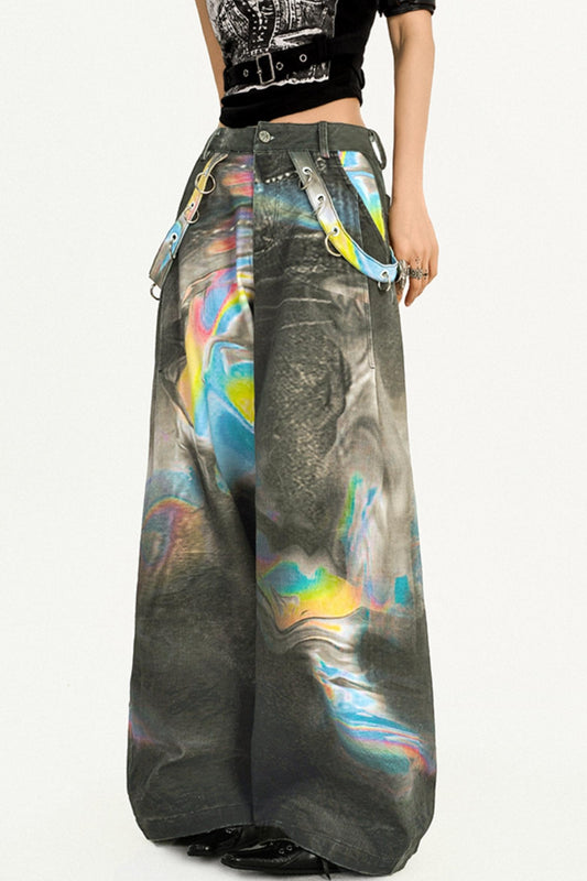 American Retro Color Smudge Jeans