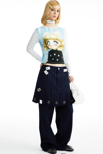 Cotton Little Girl Cartoon T-shirt