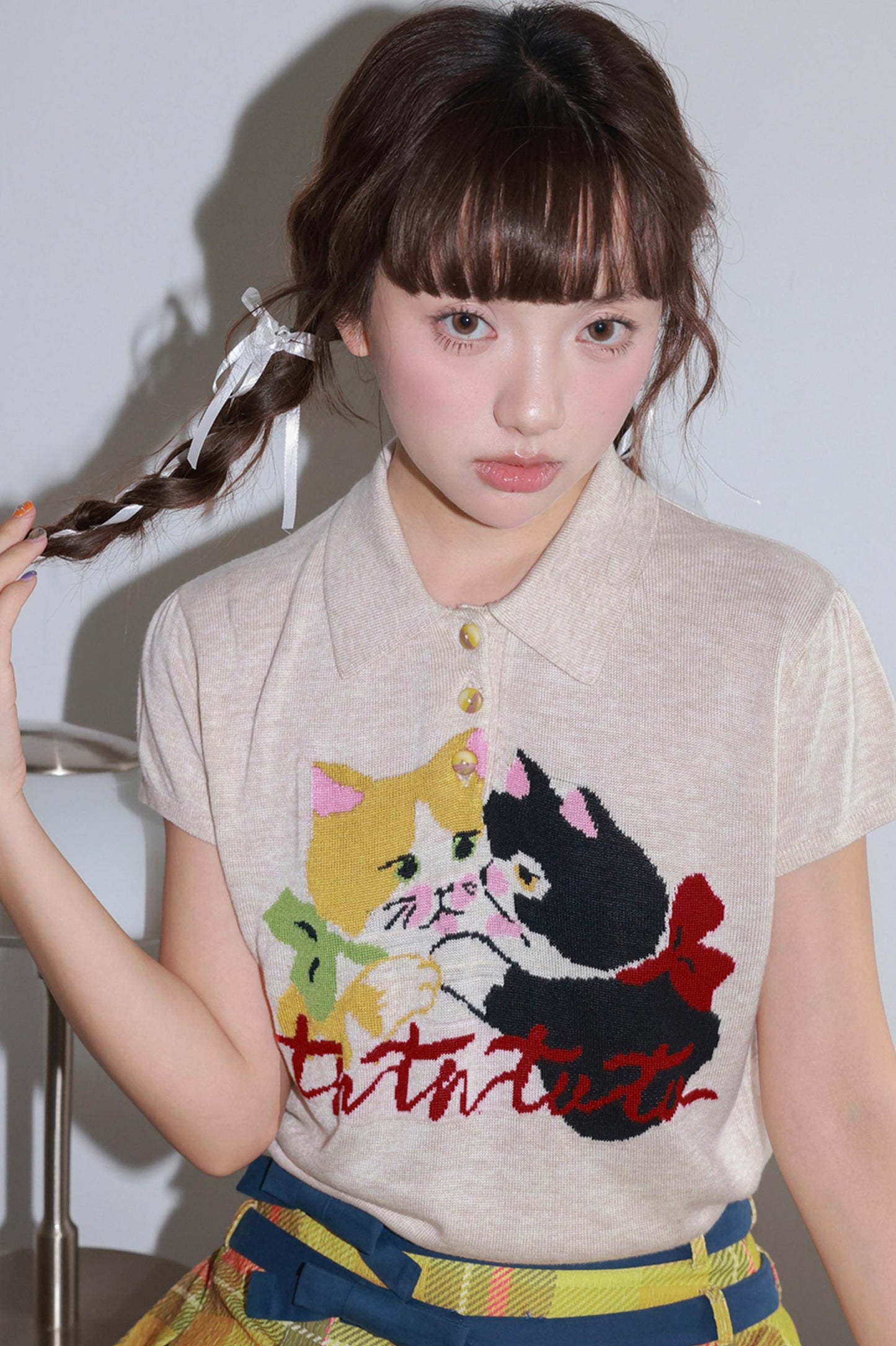 Kitten Knitted Polo Shirt