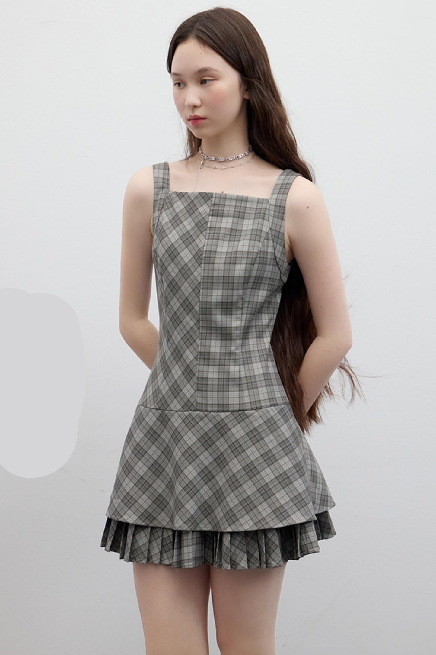 Vintage Checkered Skirt Dress