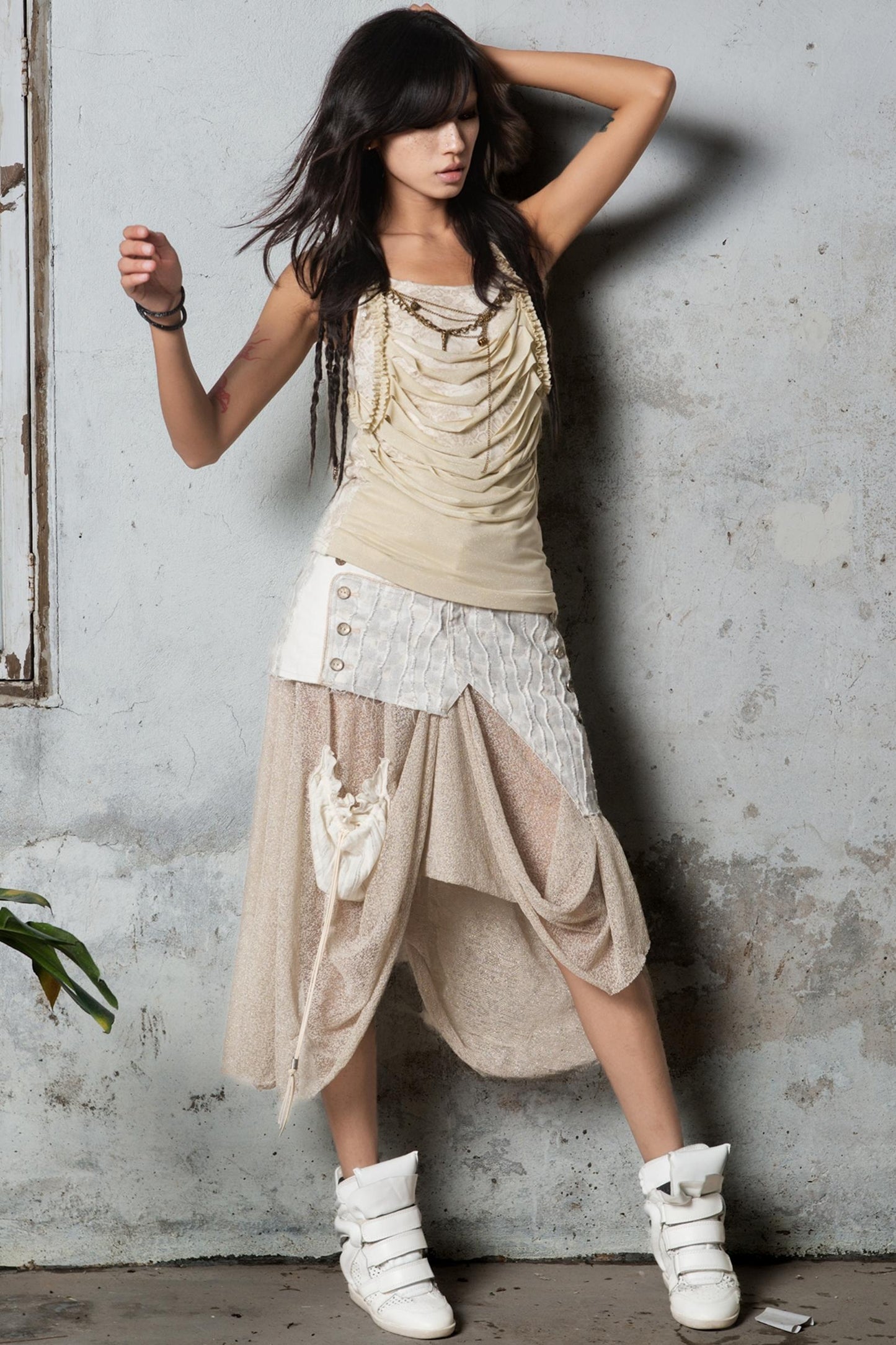 Fake Two Piece Vest Top