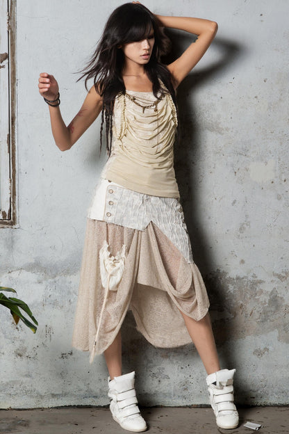 Fake Two Piece Vest Top