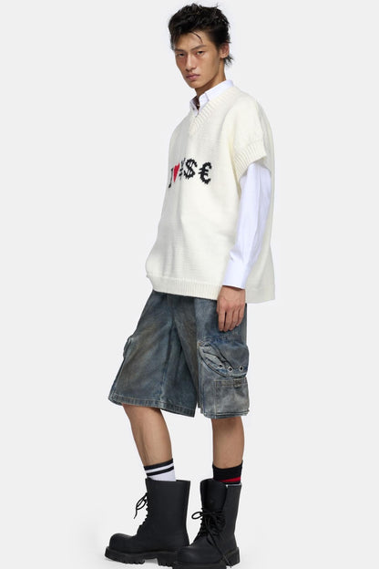 Street Two-Tone Knitted Vest