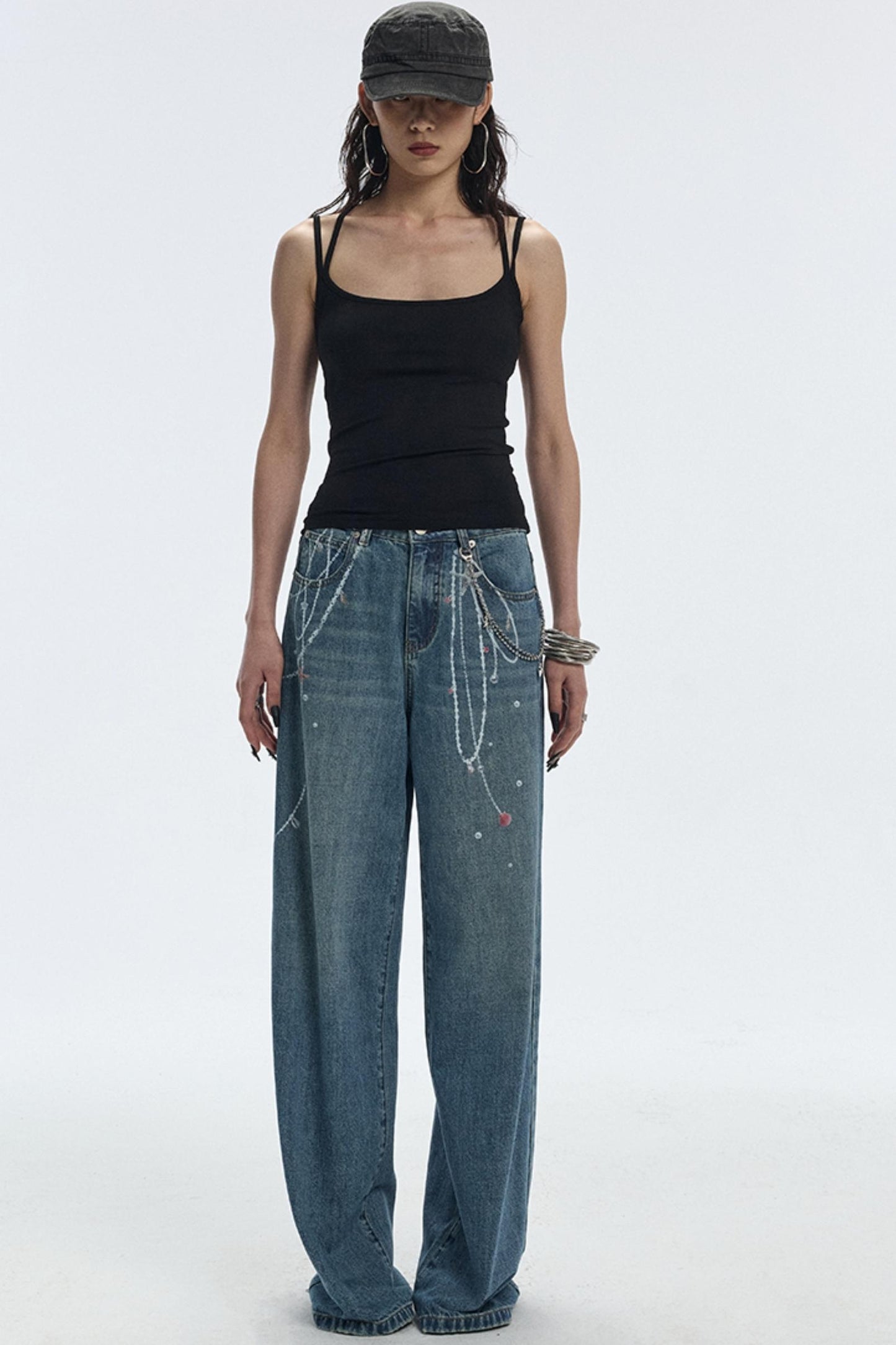 Ocean Chain Loose Womens Jeans