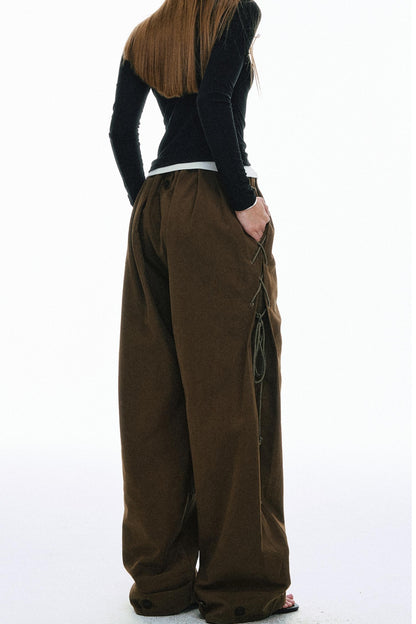 Vintage High-Waisted Cotton Trousers