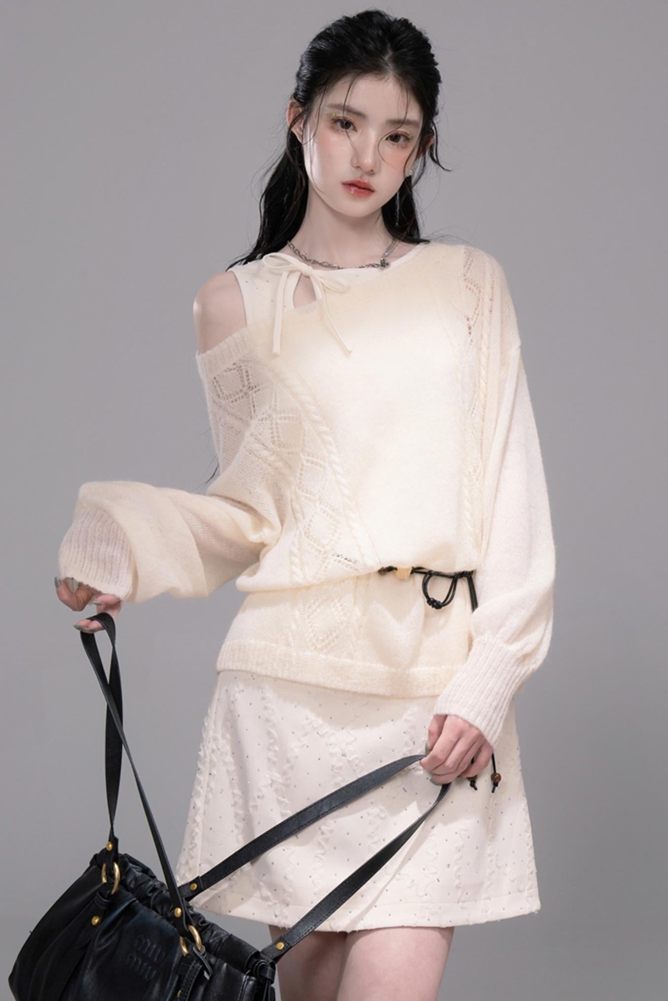 Soft Mist Bat Sleeve Sweater