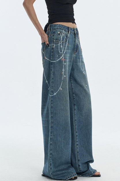 Ocean Chain Loose Womens Jeans
