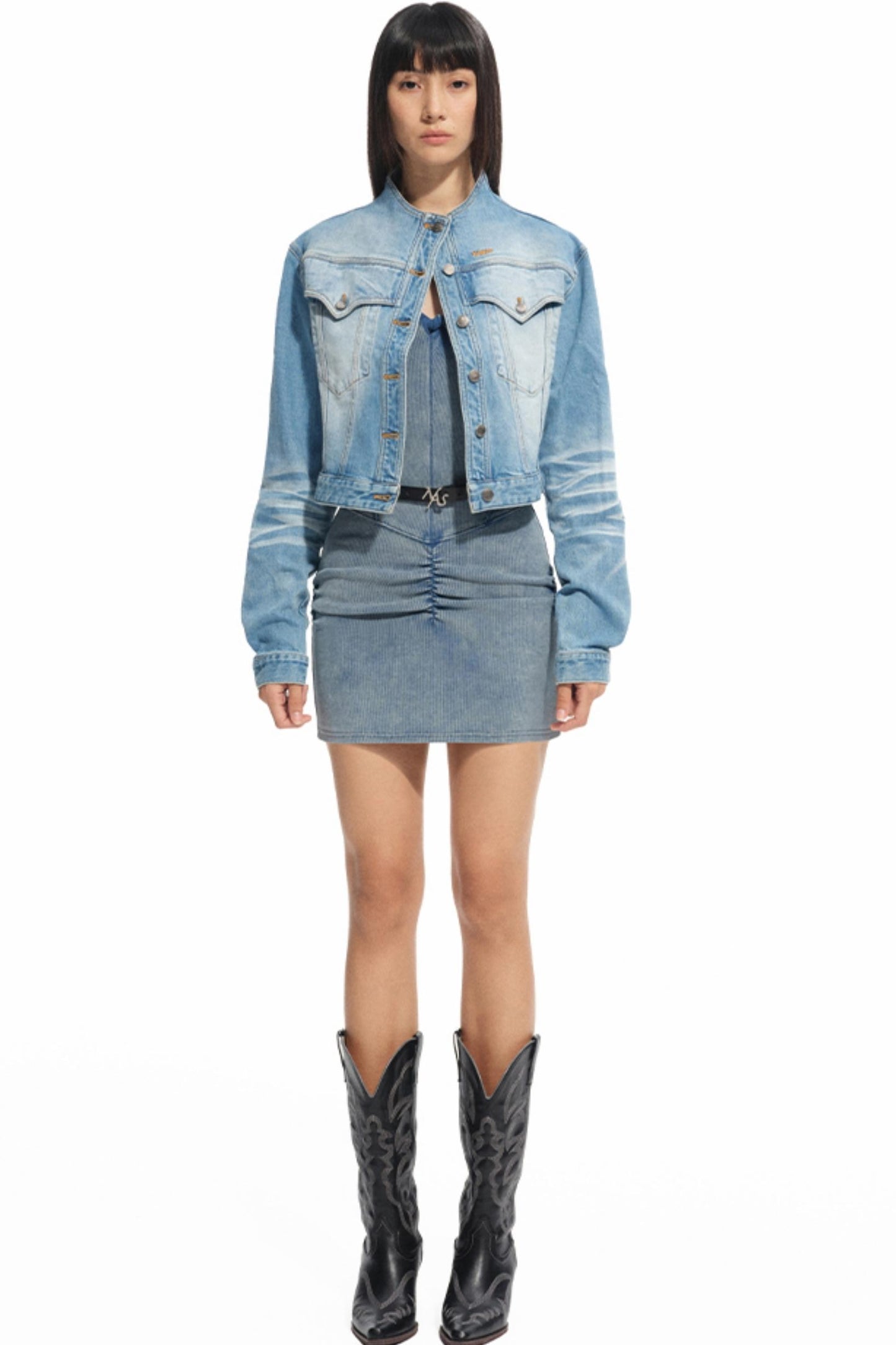 Volcano Water Aged U-Neck Slimming Halterneck Dress