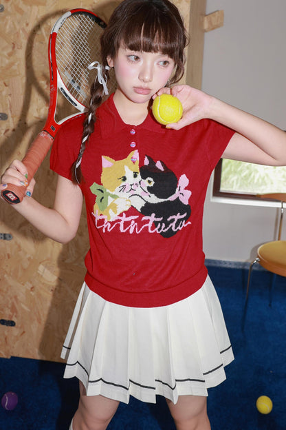 Kitten Knitted Polo Shirt