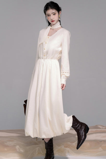 Urban Hibiscus Apricot Shirt Dress Set-Up