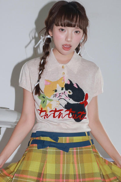 Kitten Knitted Polo Shirt