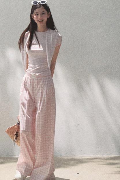 Plaid Linen Suspenders Set-Up