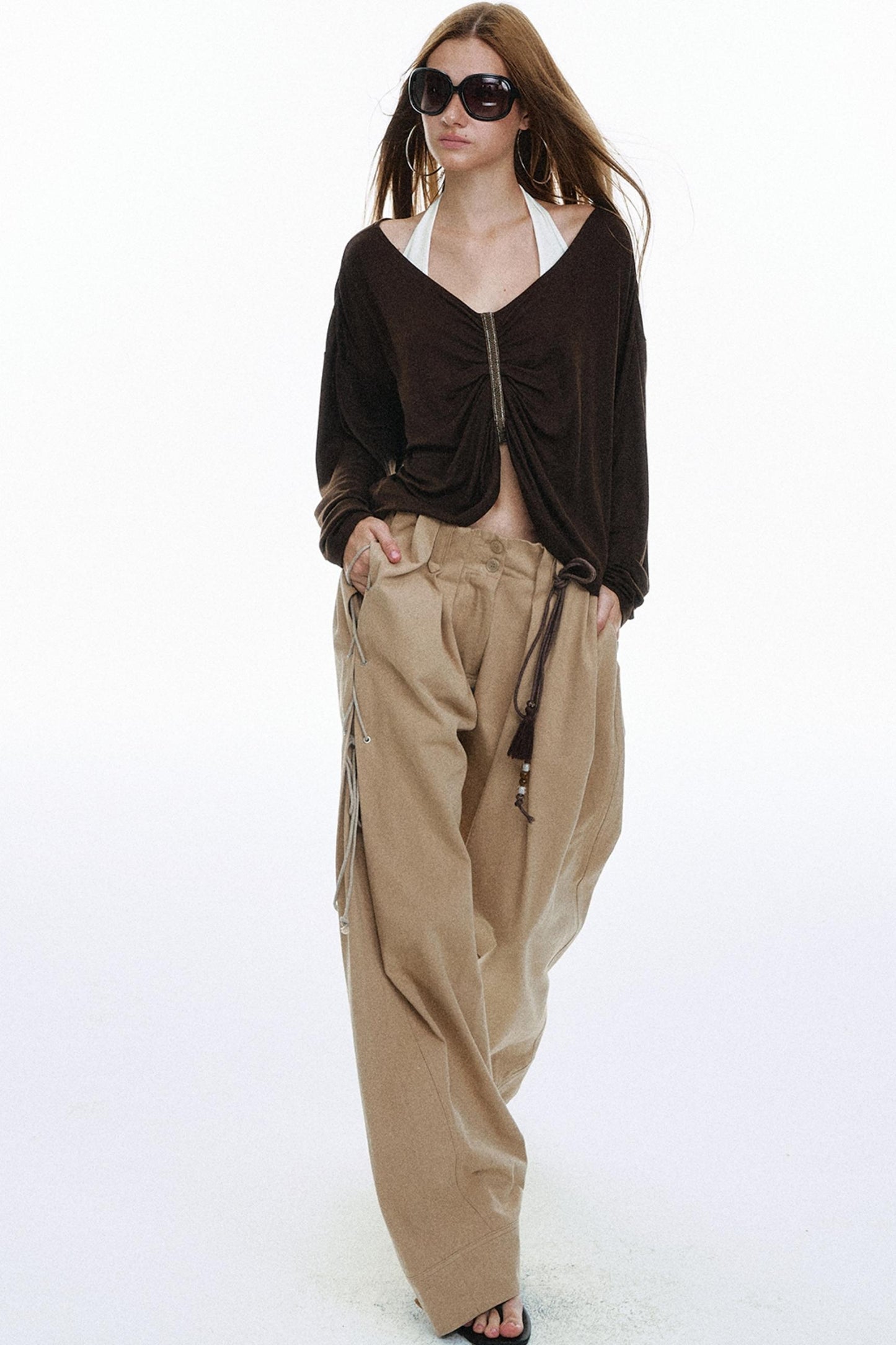 Pose Pleated Knitted Top