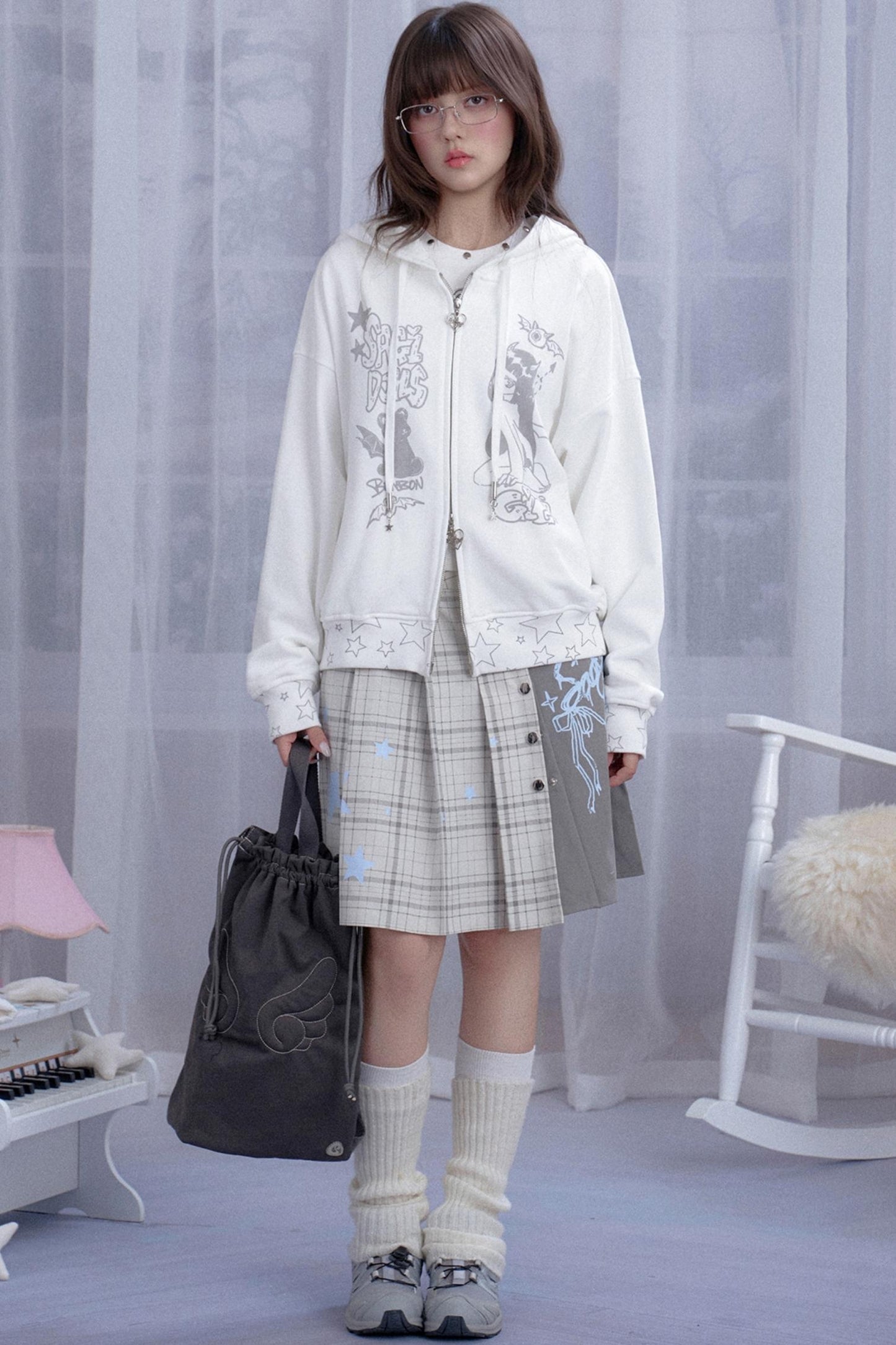 Sweet Preppy Style Pleated Skirt