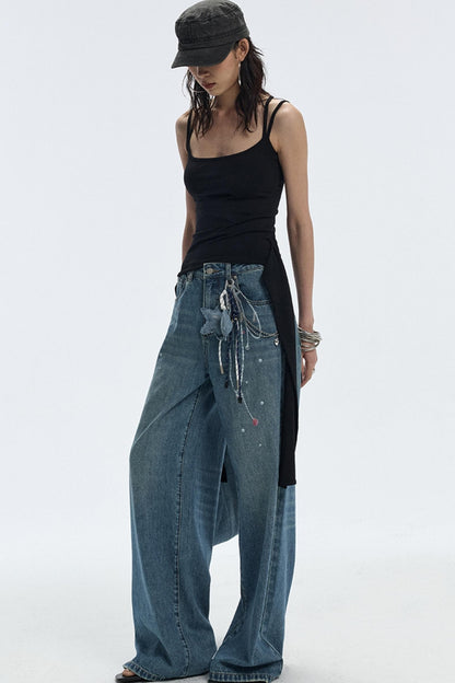 Ocean Chain Loose Womens Jeans