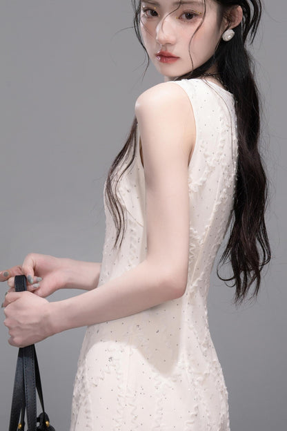 Starlight Jacquard Diamond Vest Dress Set-Up