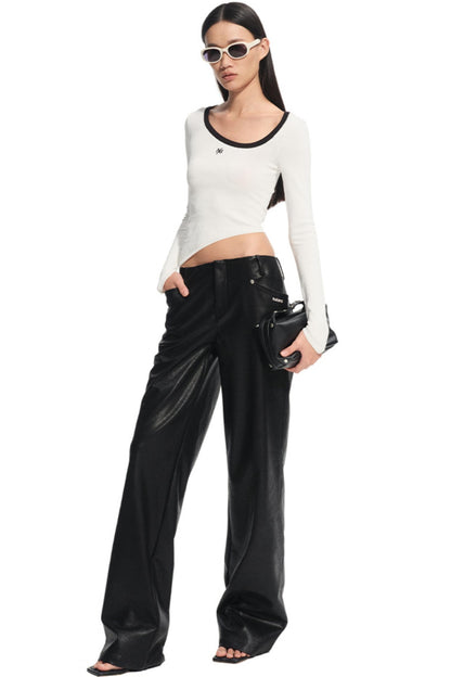 Unicorn Leather Straight-Leg Pants