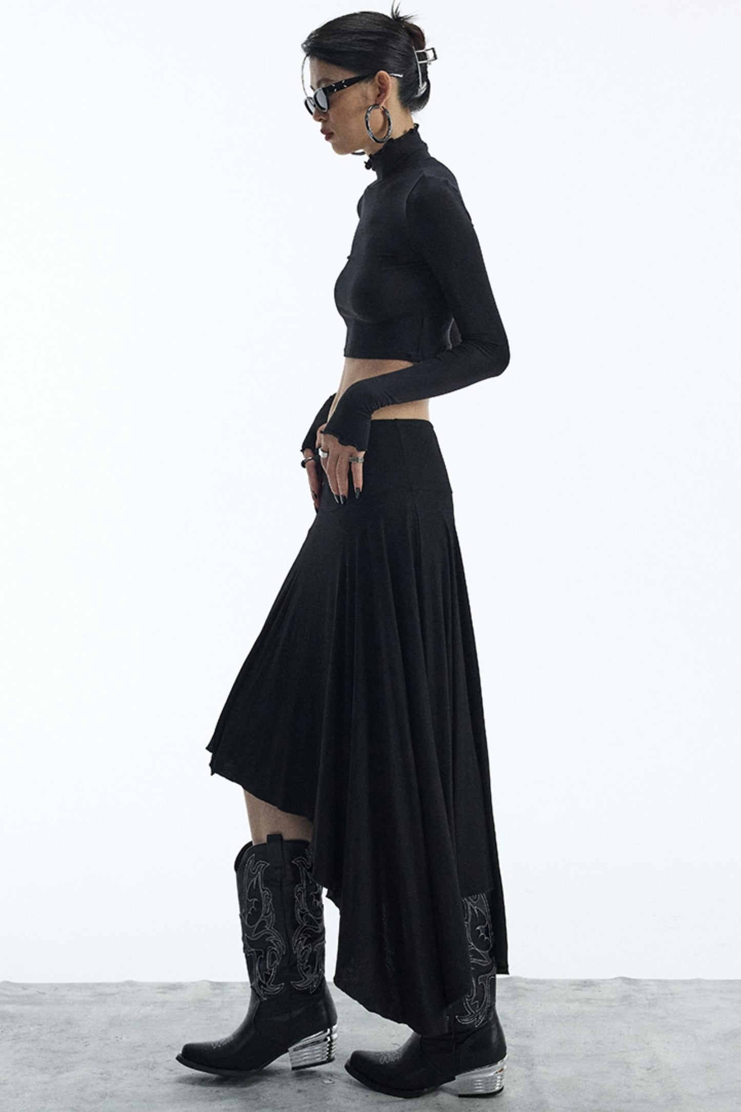 Black Draped Skirt