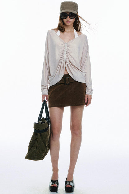 Pose Pleated Knitted Top