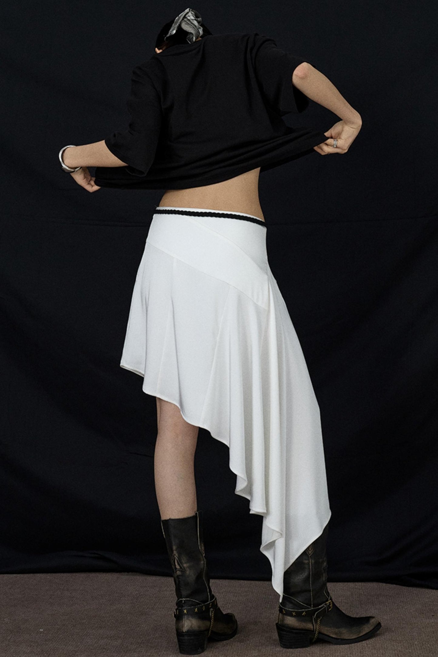 Summer Wavy Black Skirt