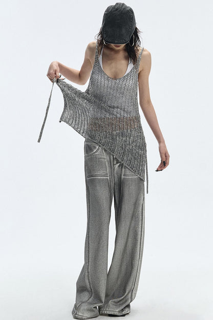 Cut-Out Knit Silk Camisole