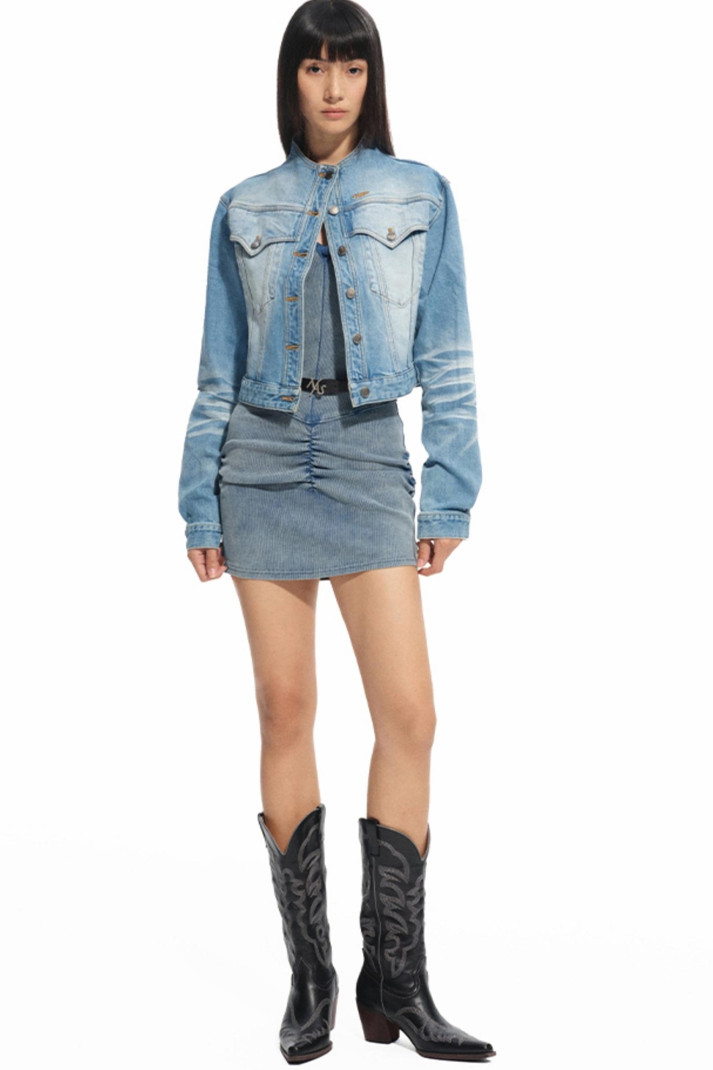 Volcano Water Aged U-Neck Slimming Halterneck Dress