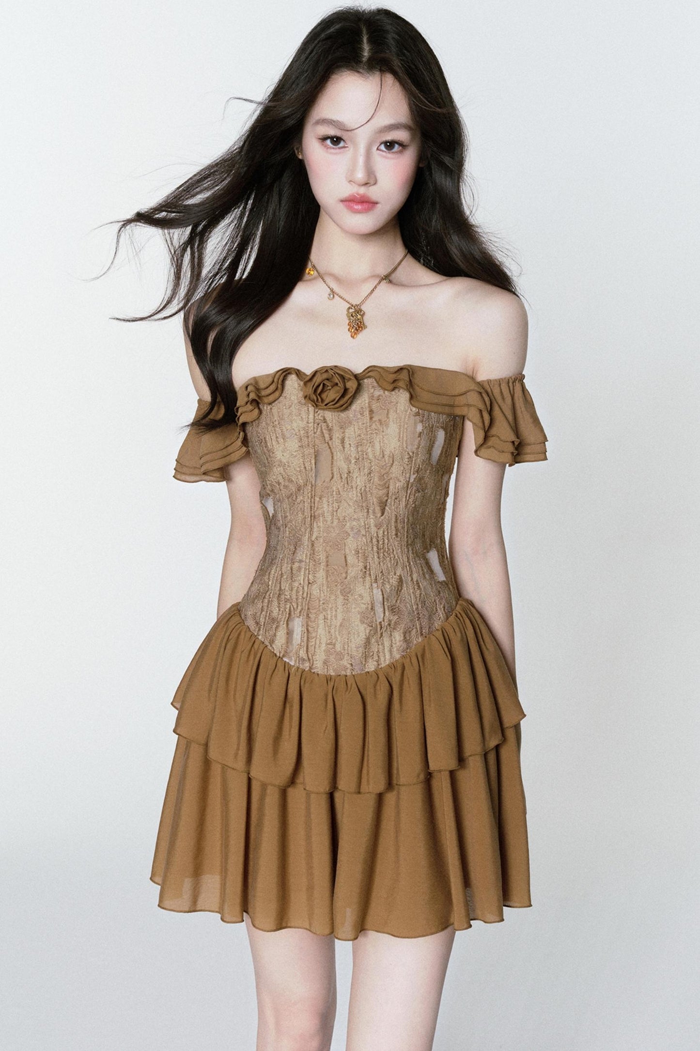 Veins One-Shoulder Dress