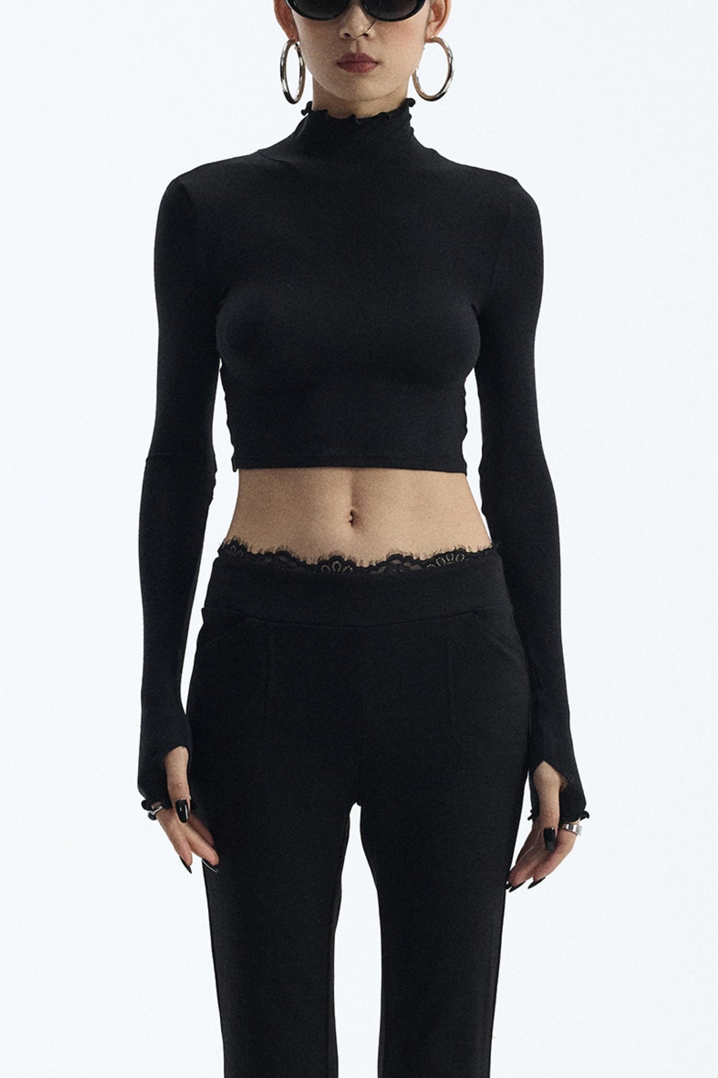 Black Turtleneck Top