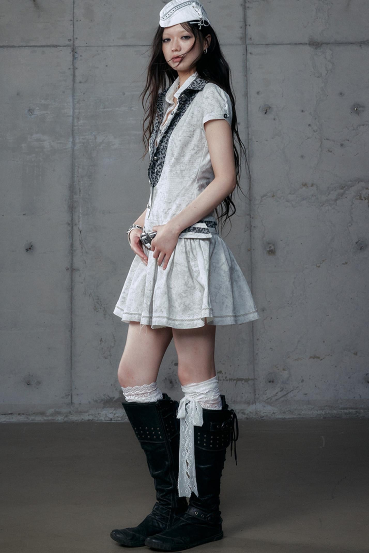 Vintage Patchwork Shirt Dress