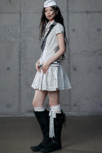 Vintage Patchwork Shirt Dress