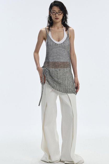 Cut-Out Knit Silk Camisole