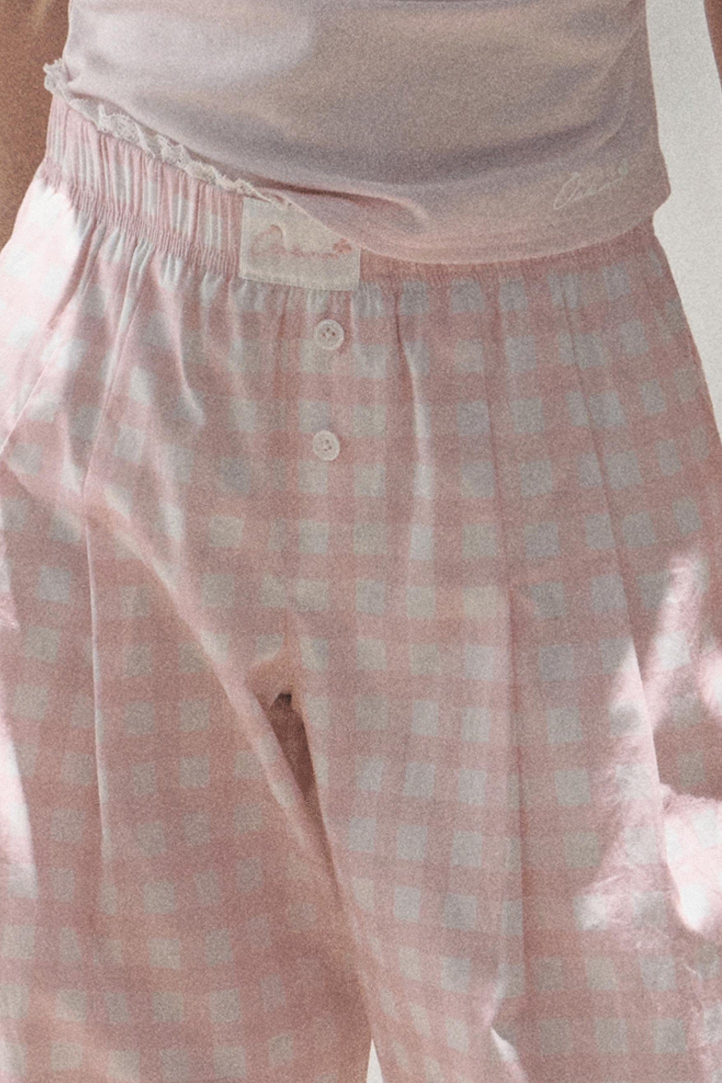 Plaid Linen Suspenders Set-Up