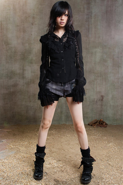 Chiffon Court Tunic Shirt