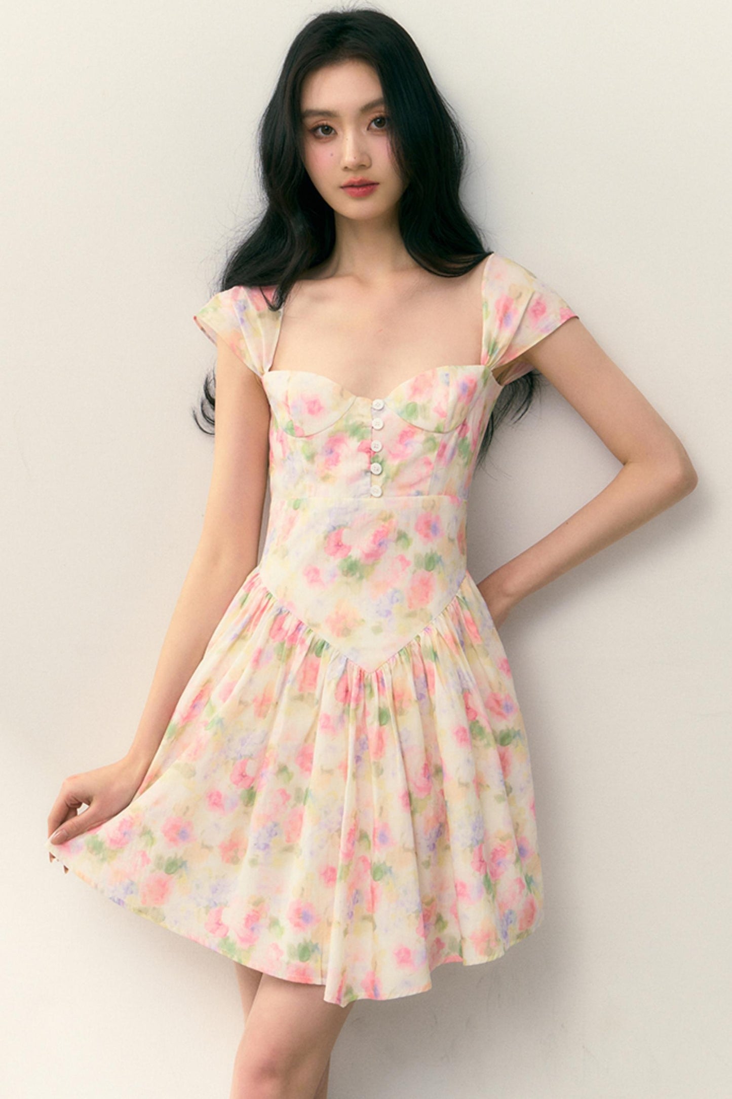 Floral Charm Wrap Dress