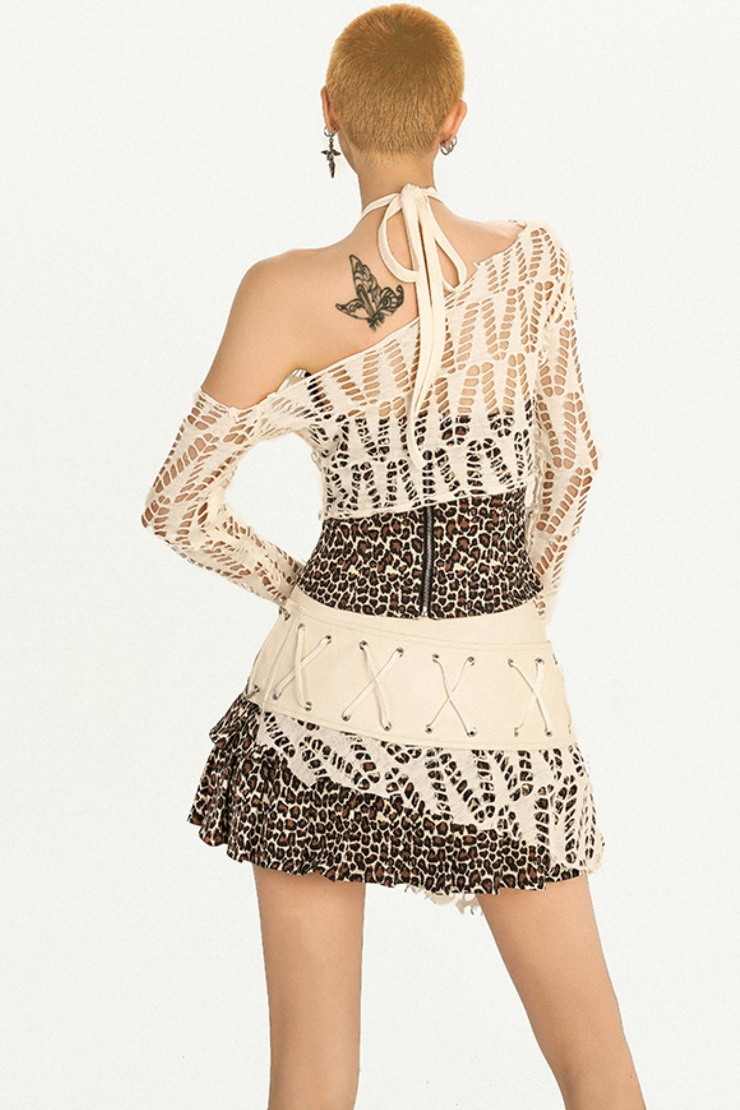 Original Light Layered Leopard Print Skirt Set-Up