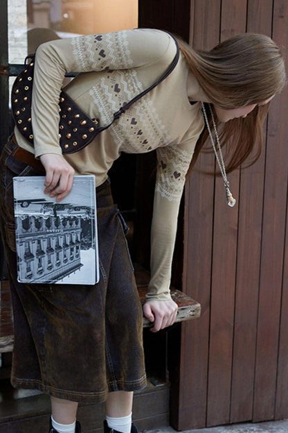 Star Wave Vintage Crew Neck T-shirt