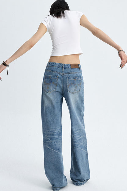 Diamond Blue Wide-leg Jeans