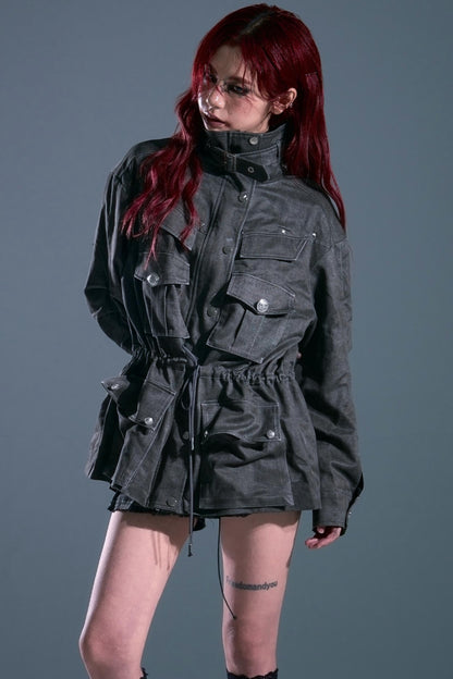 Garden Vintage Distressed Cargo Jacket