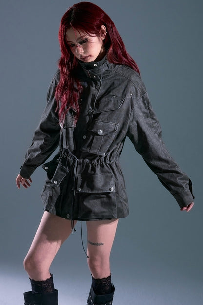 Garden Vintage Distressed Cargo Jacket