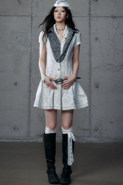 Vintage Patchwork Shirt Dress