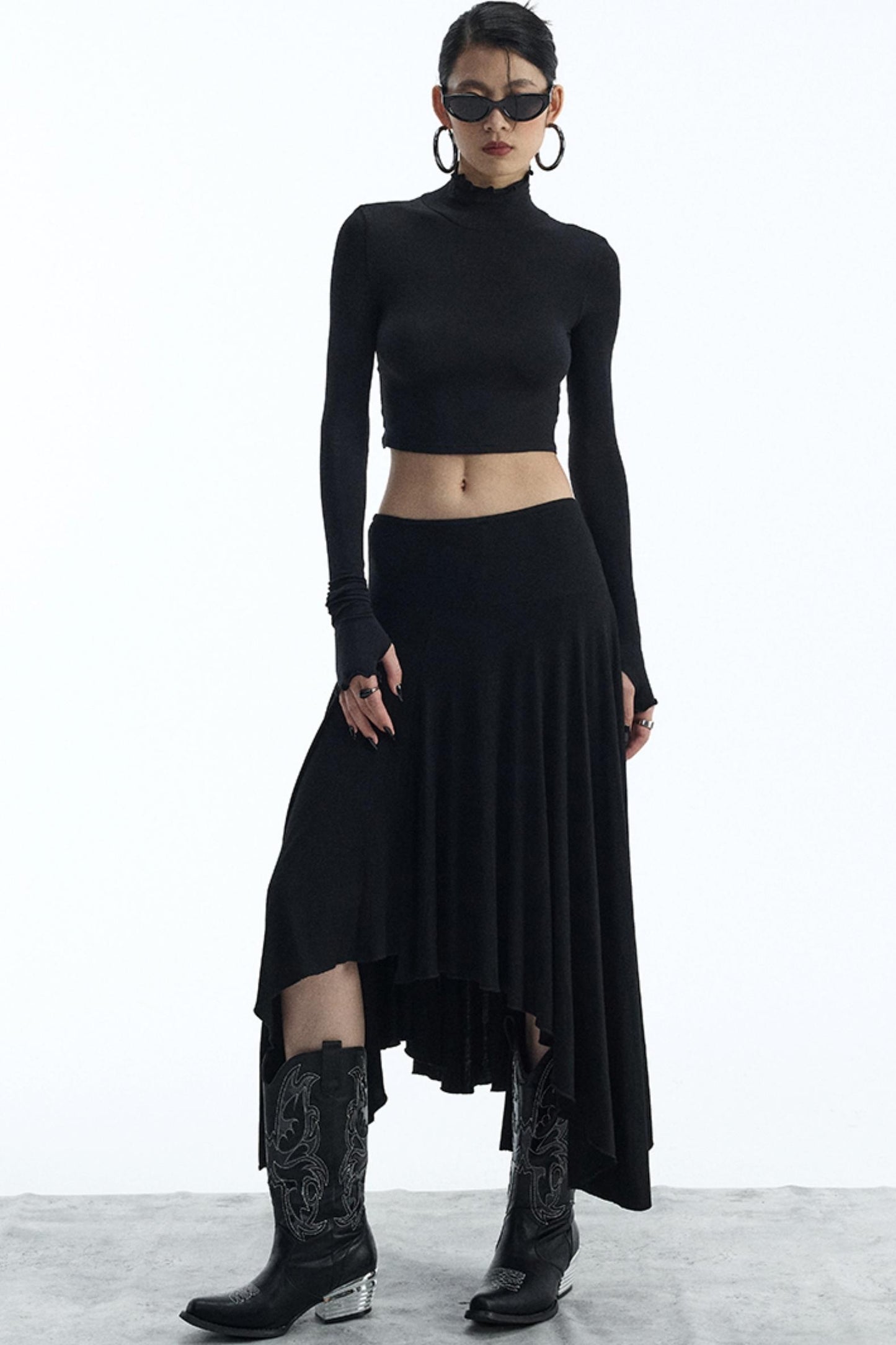 Black Draped Skirt