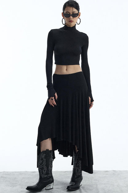 Black Draped Skirt