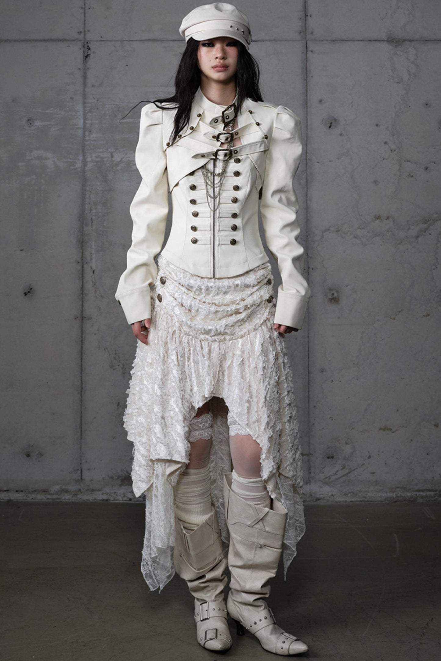 Velvet Irregular Check Bandeau Dress