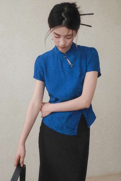 Klein Blue Chinese Shirt