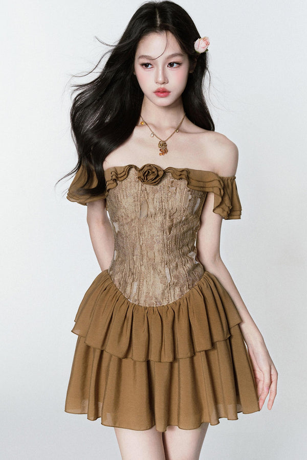 Veins One-Shoulder Dress