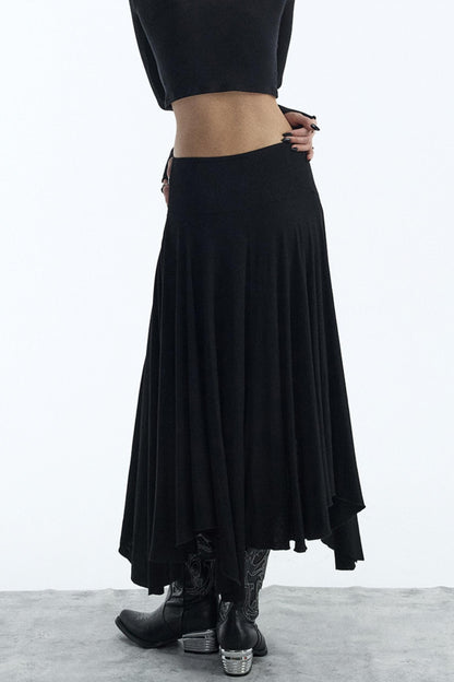 Black Draped Skirt