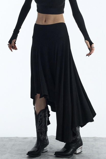 Black Draped Skirt