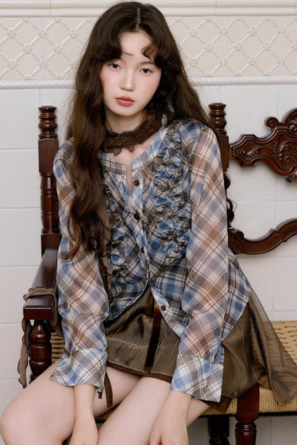 Blue Vintage Check Dress